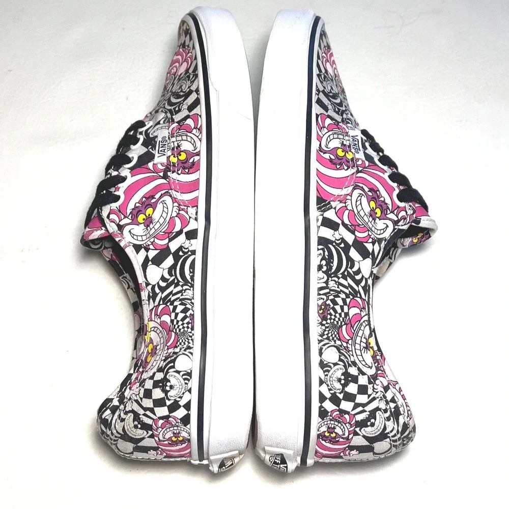 Vans Authentic Disney Cheshire Cat Women 10.5 Mens 9 Alice in Wonderland Checker